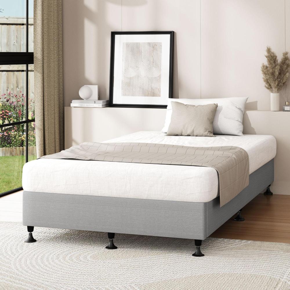 Oikiture Bed Frame King Single Bed Base Platform Grey-Bed Frames-PEROZ Accessories