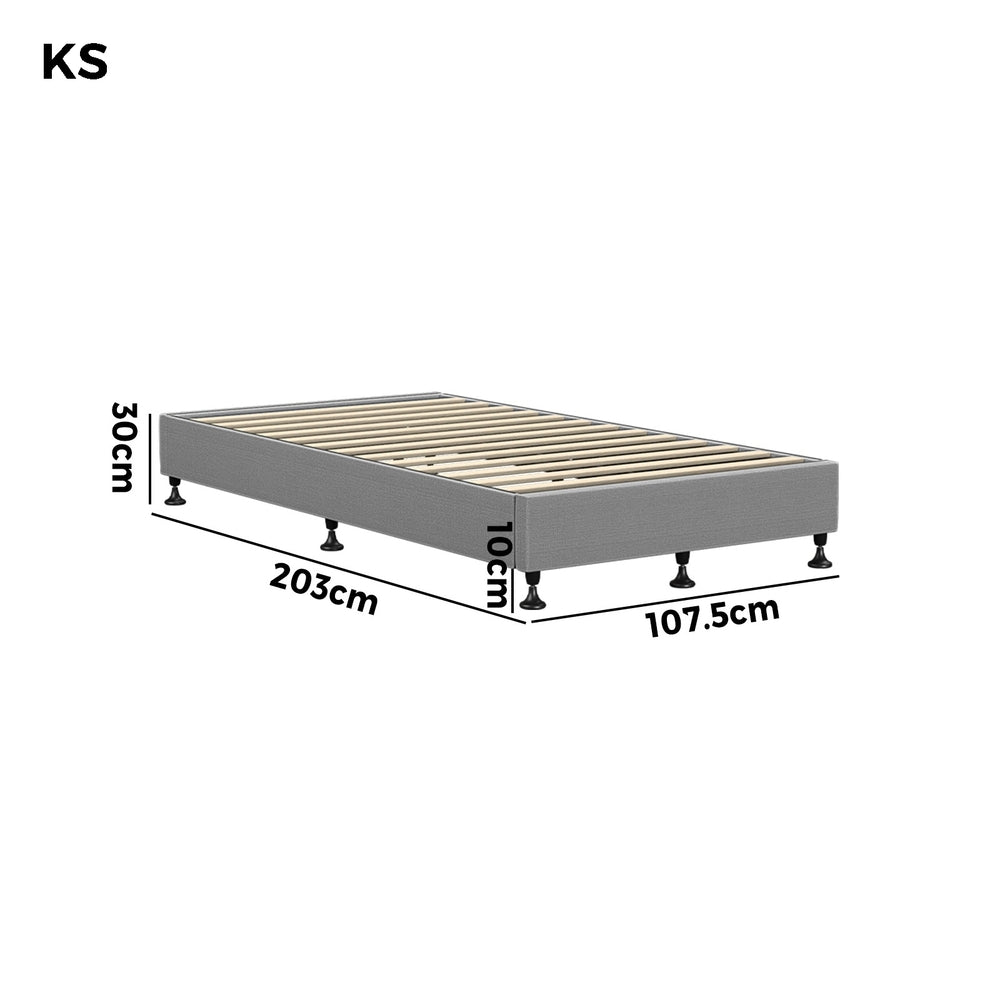Oikiture Bed Frame King Single Bed Base Platform Grey-Bed Frames-PEROZ Accessories
