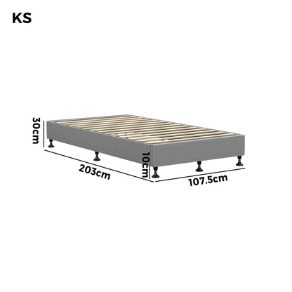 Oikiture Bed Frame King Single Bed Base Platform Grey-Bed Frames-PEROZ Accessories