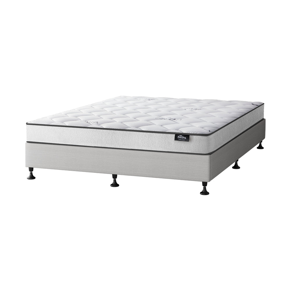 Oikiture Bed Frame Double Size Upholstered with Mattress Beige-Bed Frame-PEROZ Accessories