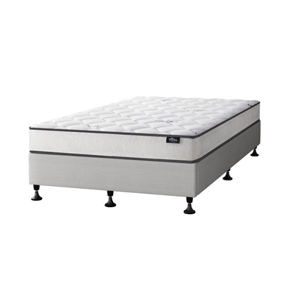 Oikiture Bed Frame Single Size Upholstered with Mattress Beige-Bed Frame-PEROZ Accessories