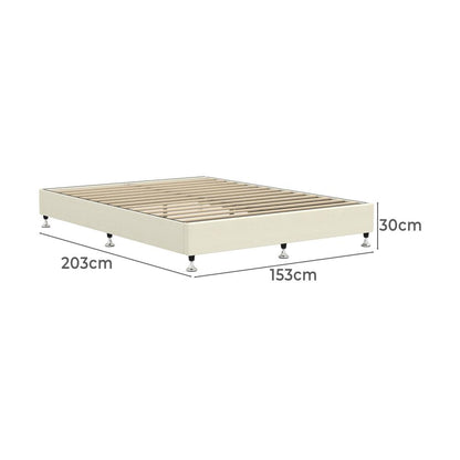 Oikiture Bed Frame Queen Size Bed Base Platform Beige-Bed Frames-PEROZ Accessories