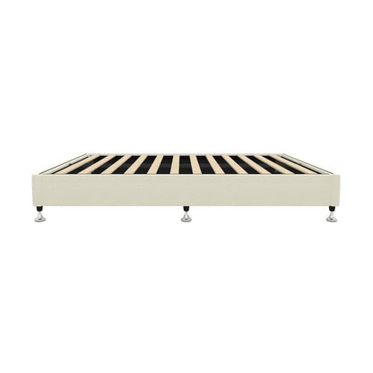 Oikiture Bed Frame Queen Size Bed Base Platform Beige-Bed Frames-PEROZ Accessories