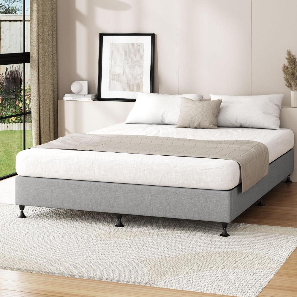Oikiture Bed Frame Queen Size Bed Base Platform Grey-Bed Frames-PEROZ Accessories