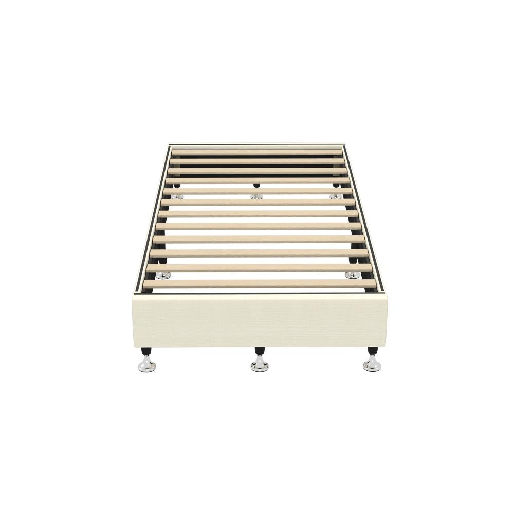 Oikiture Bed Frame Single Size Bed Base Platform Beige-Bed Frames-PEROZ Accessories