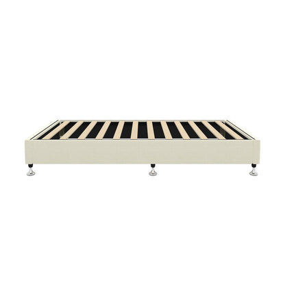 Oikiture Bed Frame Single Size Bed Base Platform Beige-Bed Frames-PEROZ Accessories