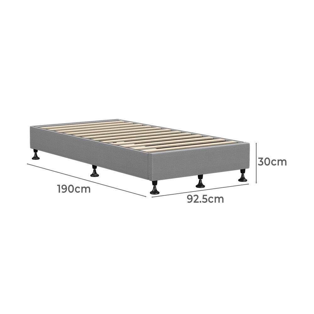 Oikiture Bed Frame Single Size Bed Base Platform Grey-Bed Frames-PEROZ Accessories