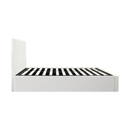Oikiture Bed Frame Double Size Gas Lift Base PU Leather ZOE-Bed Frame-PEROZ Accessories