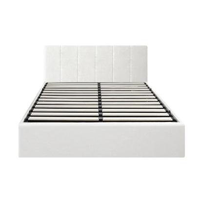 Oikiture Bed Frame Double Size Gas Lift Base PU Leather ZOE-Bed Frame-PEROZ Accessories