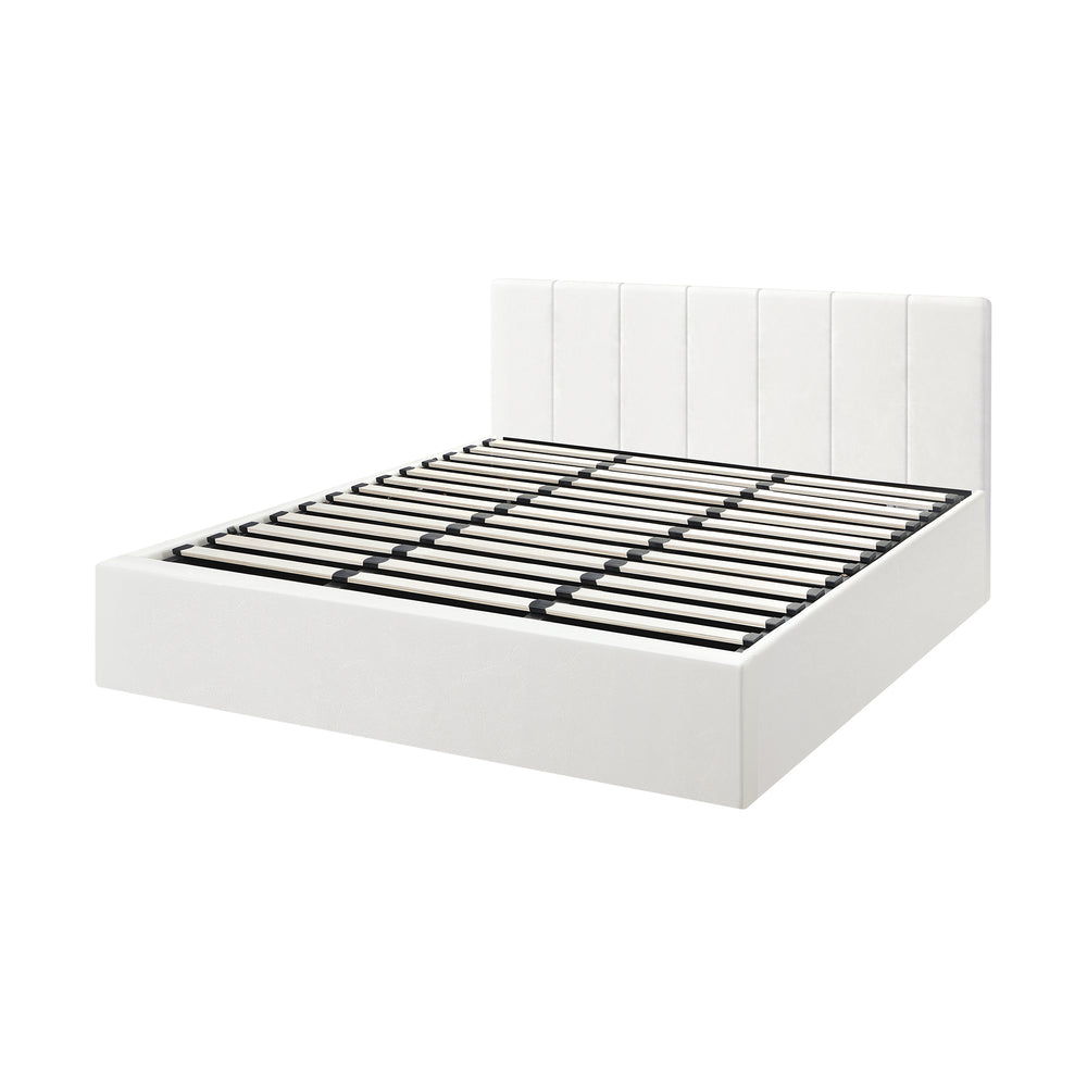 Oikiture Bed Frame King Size Gas Lift Base PU Leather ZOE-Bed Frame-PEROZ Accessories