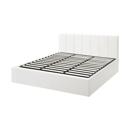 Oikiture Bed Frame King Size Gas Lift Base PU Leather ZOE-Bed Frame-PEROZ Accessories