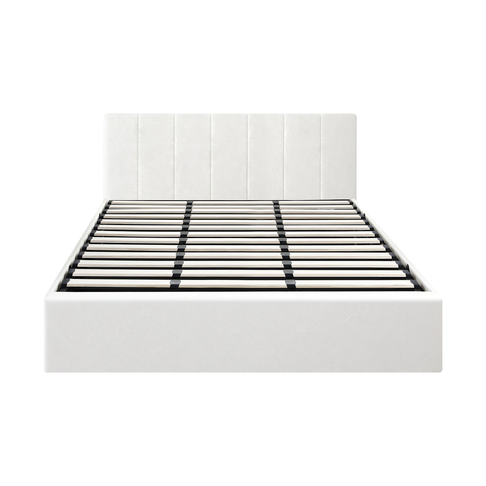 Oikiture Bed Frame King Size Gas Lift Base PU Leather ZOE-Bed Frame-PEROZ Accessories