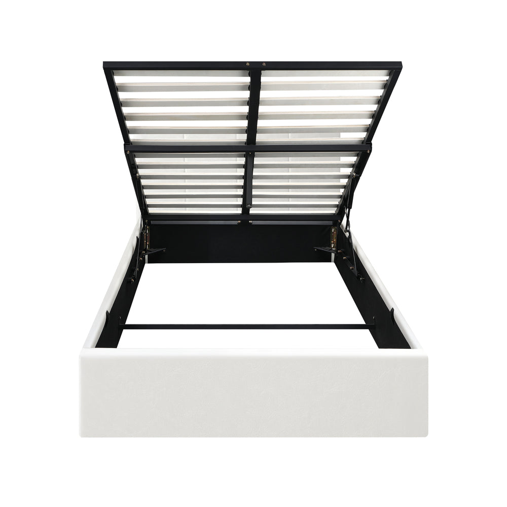 Oikiture Bed Frame King Single Gas Lift Base PU Leather ZOE-Bed Frame-PEROZ Accessories