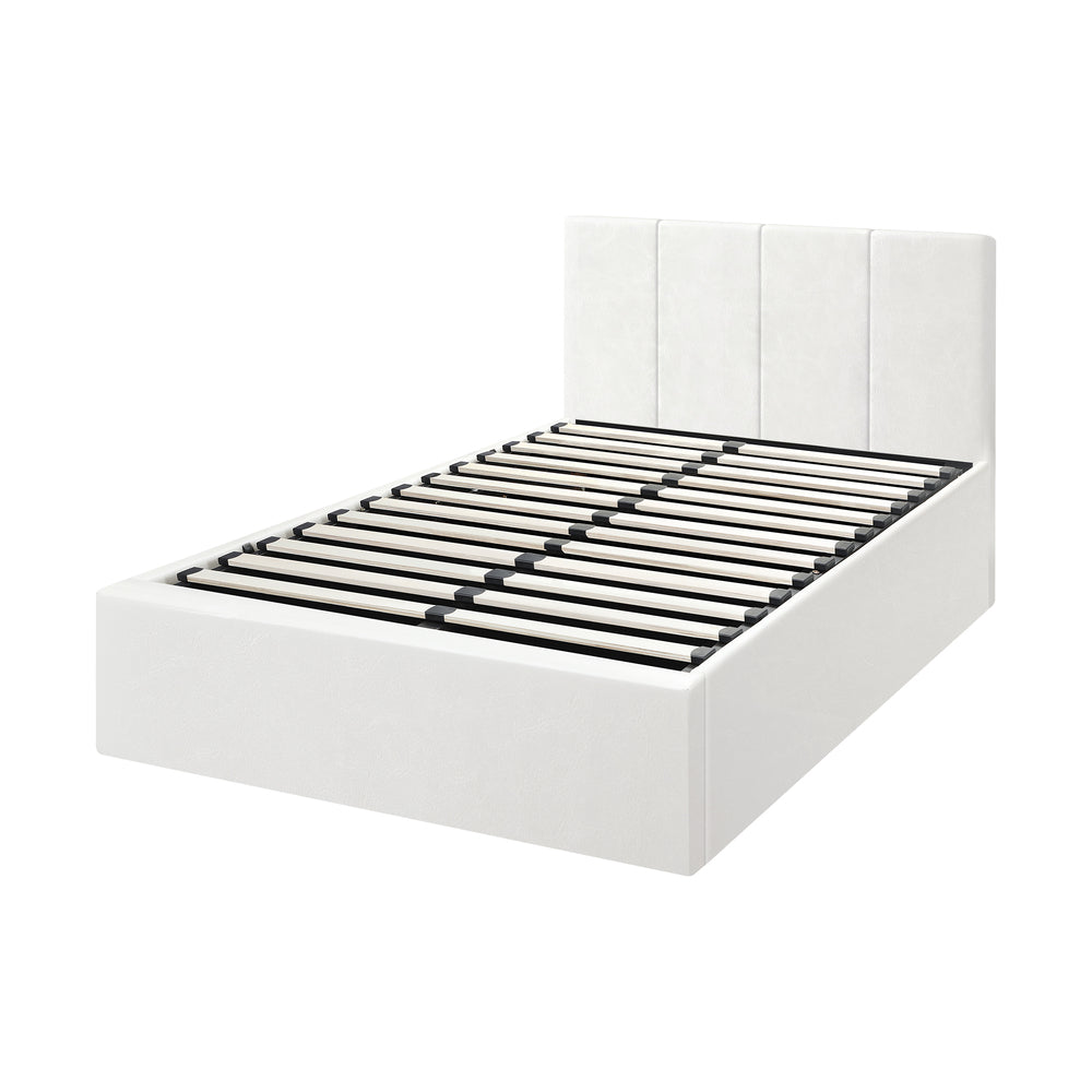 Oikiture Bed Frame King Single Gas Lift Base PU Leather ZOE-Bed Frame-PEROZ Accessories