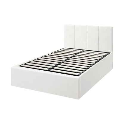 Oikiture Bed Frame King Single Gas Lift Base PU Leather ZOE-Bed Frame-PEROZ Accessories
