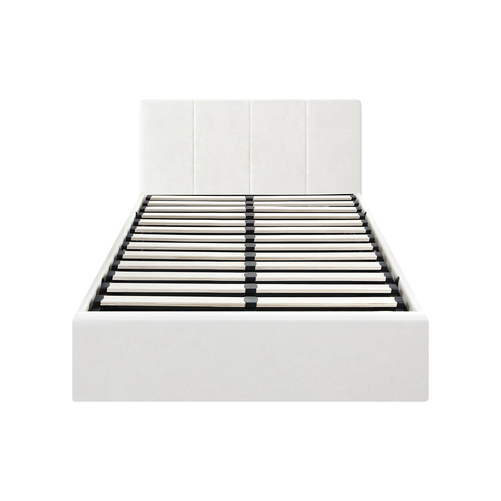 Oikiture Bed Frame King Single Gas Lift Base PU Leather ZOE-Bed Frame-PEROZ Accessories
