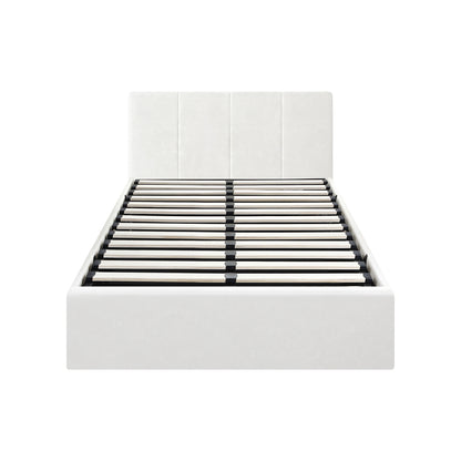Oikiture Bed Frame King Single Gas Lift Base PU Leather ZOE-Bed Frame-PEROZ Accessories