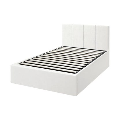 Oikiture Bed Frame Single Size Gas Lift Base PU Leather ZOE-Bed Frame-PEROZ Accessories
