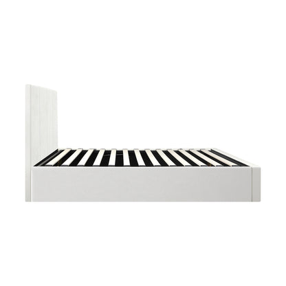 Oikiture Bed Frame Single Size Gas Lift Base PU Leather ZOE-Bed Frame-PEROZ Accessories