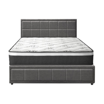 Oikiture Bed Frame With Mattress Set King Size Gas Lift Grey BOSS-Bed Frame-PEROZ Accessories