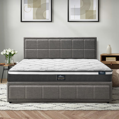 Oikiture Bed Frame With Mattress Set King Size Gas Lift Grey BOSS-Bed Frame-PEROZ Accessories