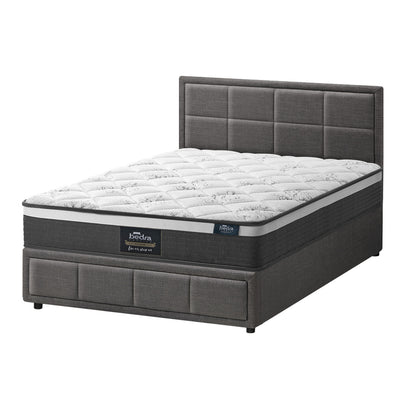 Oikiture Bed Frame With Mattress Set King Single Gas Lift Grey BOSS-Bed Frame-PEROZ Accessories