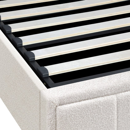 Oikiture Bed Frame With Mattress Set Queen Size Gas Lift White BOSS-Bed Frame-PEROZ Accessories