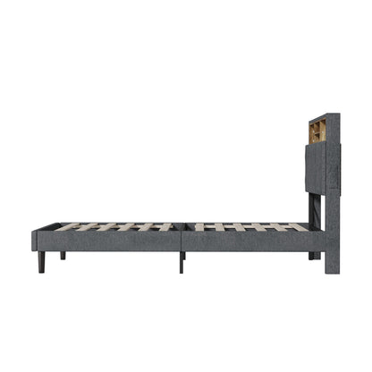 Oikiture Bed Frame with LED Storage Bedhead King Single Size NOVI-Bed Frame-PEROZ Accessories