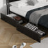 Oikiture 4x Trundle Drawers for Bed Frame with Wheels Metal Black-Bed Frame-PEROZ Accessories