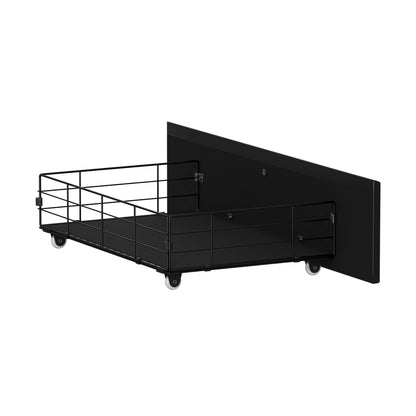 Oikiture 4x Trundle Drawers for Bed Frame with Wheels Metal Black-Bed Frame-PEROZ Accessories
