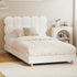 Oikiture Bed Frame King Single Tufted Bedhead Boucle Fabric White-Bed Frame-PEROZ Accessories