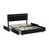 Oikiture LED Bed Frame Double Size 4 Drawers Adjustable Head Black-Bed Frame-PEROZ Accessories