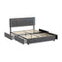 Oikiture LED Bed Frame Queen Size 4 Drawers Adjustable Head Velvet-Bed Frame-PEROZ Accessories