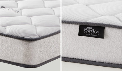 Oikiture Bed Frame with Mattress Single Size Pink Velvet-Bed Frame-PEROZ Accessories