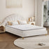 Oikiture Bed Frame with Mattress Double Size White Boucle-Bed Frame-PEROZ Accessories