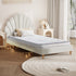 Oikiture Bed Frame with Mattress Single Size White Boucle-Bed Frame-PEROZ Accessories
