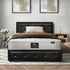 Oikiture Bed Frame with Mattress King Single Gas Lift Black Leather-Bed Frame-PEROZ Accessories