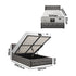 Oikiture Bed Frame with Mattress King Single Gas Lift Grey Fabric-Bed Frame-PEROZ Accessories