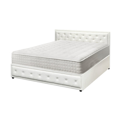 Oikiture Bed Frame with Mattress King Size Gas Lift White-Bed Frame-PEROZ Accessories