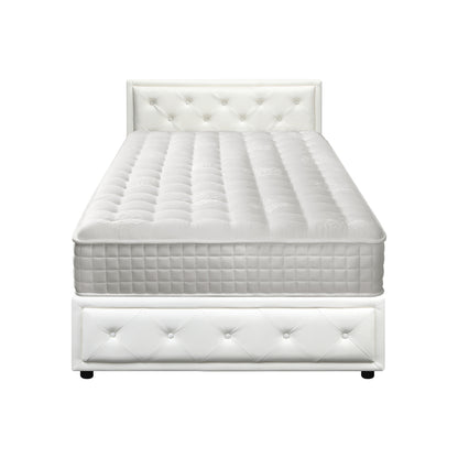 Oikiture Bed Frame with Mattress King Single Gas Lift White-Bed Frame-PEROZ Accessories