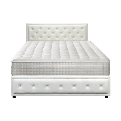 Oikiture Bed Frame with Mattress Queen Size Gas Lift White-Bed Frame-PEROZ Accessories