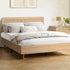 Oikiture Bed Frame Double Size Wooden Bed Frame Rattan Headboard-Bed Frames-PEROZ Accessories