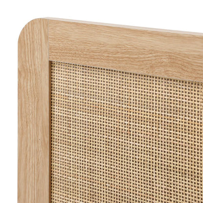 Oikiture Bed Frame King Single Size Wooden Bed Frame Rattan Headboard-Bed Frames-PEROZ Accessories