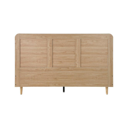 Oikiture Bed Frame Queen Size Wooden Bed Frame Rattan Headboard-Bed Frames-PEROZ Accessories