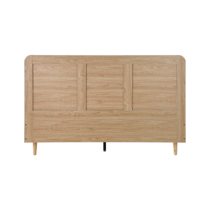 Oikiture Bed Frame Queen Size Wooden Bed Frame Rattan Headboard-Bed Frames-PEROZ Accessories
