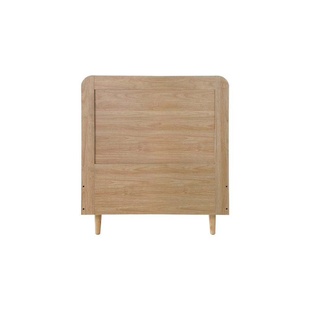 Oikiture Bed Frame Single Size Wooden Bed Frame Rattan Headboard-Bed Frames-PEROZ Accessories