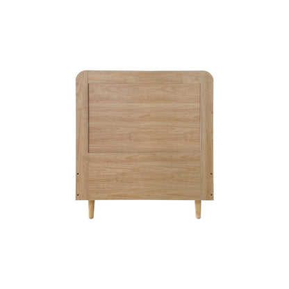 Oikiture Bed Frame Single Size Wooden Bed Frame Rattan Headboard-Bed Frames-PEROZ Accessories
