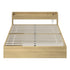 Oikiture Queen Bed Frame with Charging Ports & 2 Drawers-Wooden Bed Frames-PEROZ Accessories
