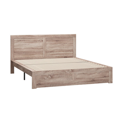 Oikiture Wooden Bed Frame King Size Contemporary Light Oak-Wooden Bed Frame-PEROZ Accessories