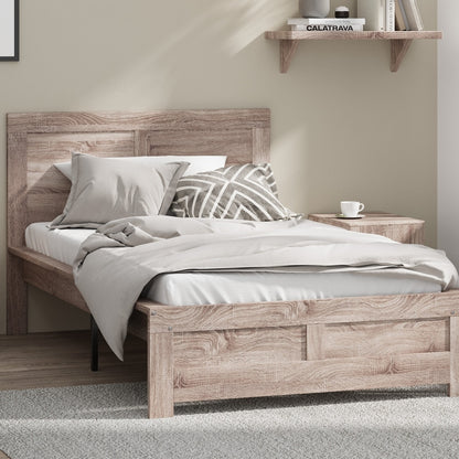 Oikiture Wooden Bed Frame King Single Contemporary Light Oak-Wooden Bed Frame-PEROZ Accessories